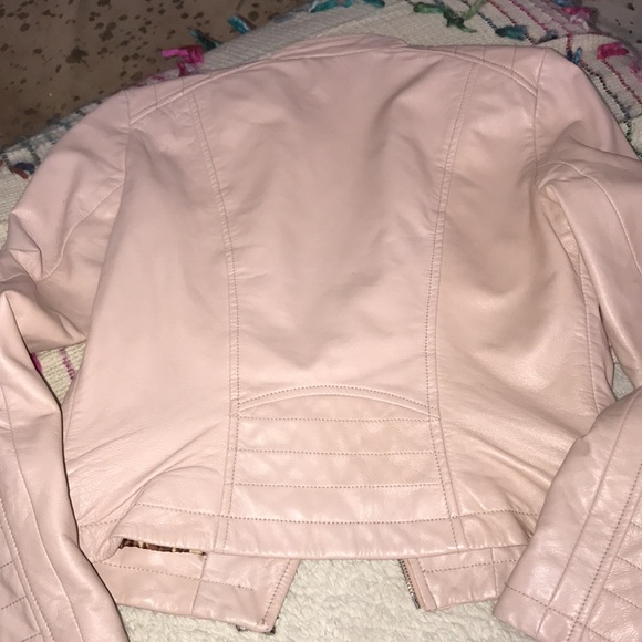 Kenna T Nude/Blush Lambskin Moto Jacket Small EUC - Picture 7 of 7